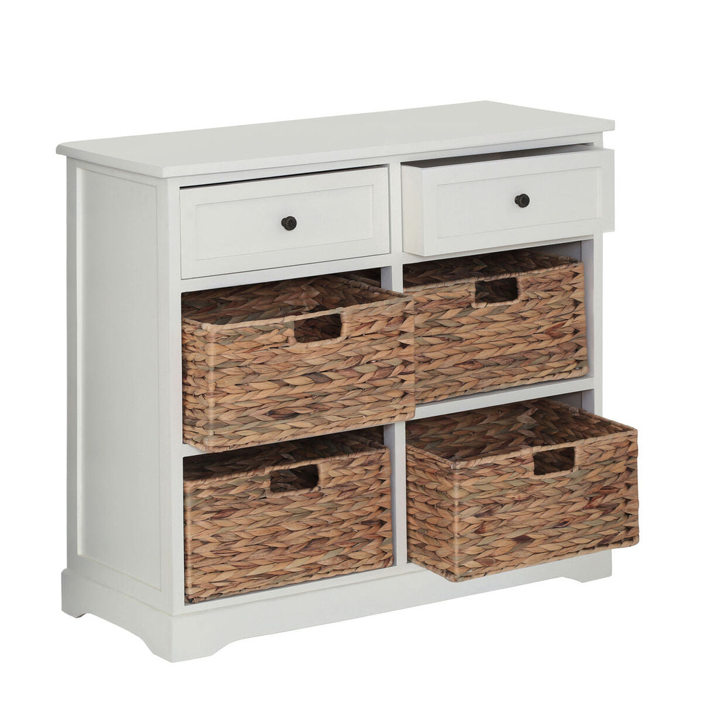 Orsina Vermont Ivory 2 Drawer 4 Basket Storage Cabinet – Painted Wood