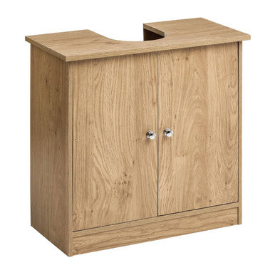 Orsina Portland Oak Veneer Under Sink Cabinet – Modern Bathroom Storage