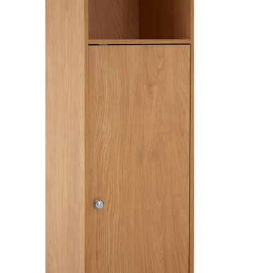 Orsina Portland Tall Oak Veneer Bathroom Cabinet | Slim Storage Unit