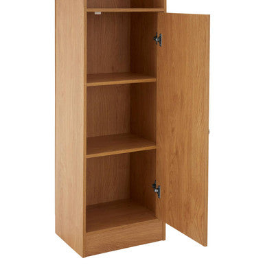 Orsina Portland Tall Oak Veneer Bathroom Cabinet | Slim Storage Unit