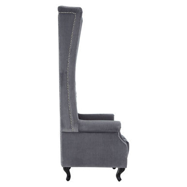 Orsina Regents Park Grey Velvet Tall Porter Chair – Modern Accent Seating