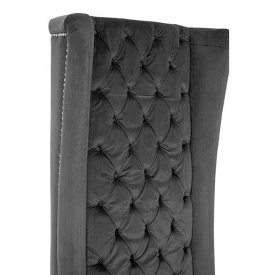 Orsina Regents Park Grey Velvet Tall Porter Chair – Modern Accent Seating