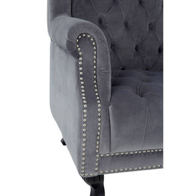 Orsina Regents Park Grey Velvet Tall Porter Chair – Modern Accent Seating