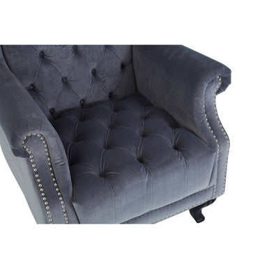 Orsina Regents Park Grey Velvet Tall Porter Chair – Modern Accent Seating