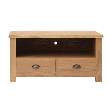 Orsina Westbury Media Unit – Natural Oak Grain TV Stand with Drawers