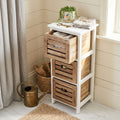 Orsina Portsmouth 3 Drawer Chest – White & Natural Wood Storage