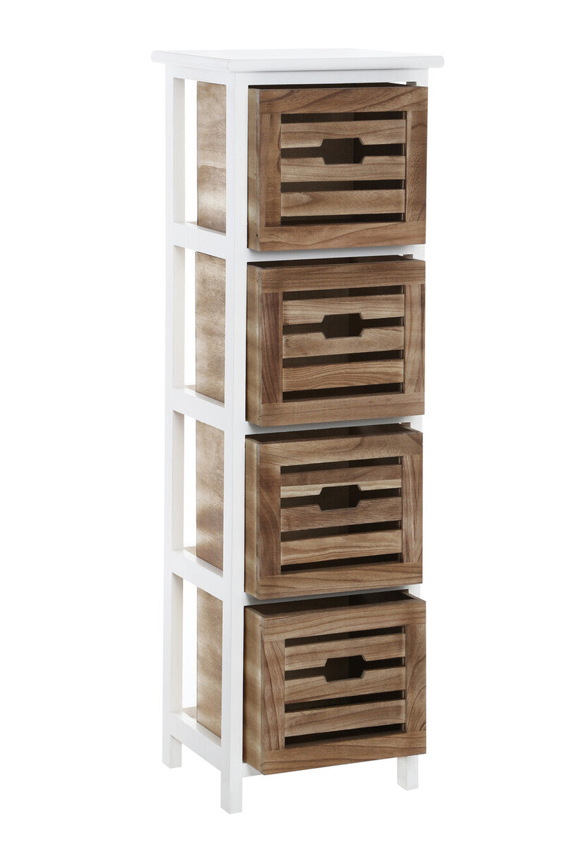 Orsina Portsmouth 4 Drawer Chest – Coastal White & Natural Wood
