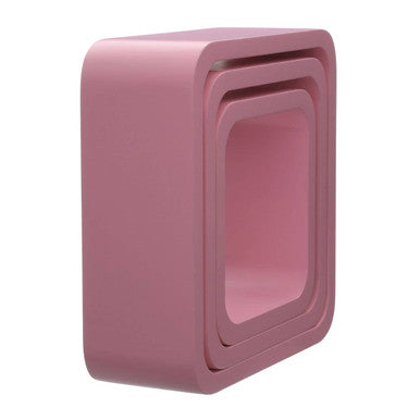 Orsina Pink MDF Wall Cubes – Set of 3 Floating Shelves for Kids Room