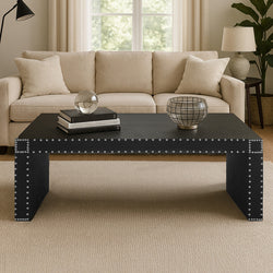 Orsina Sloane Coffee Table – Silver Stud Detail Modern Accent Table