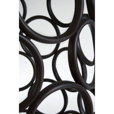 Orsina Antalya Round Side Table – Black Glass Top Modern End Table