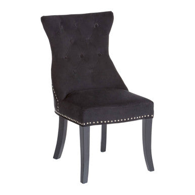 Orsina Regents Park Black Cotton Velvet Dining Chair – Modern Luxury