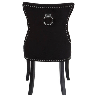 Orsina Regents Park Black Cotton Velvet Dining Chair – Modern Luxury