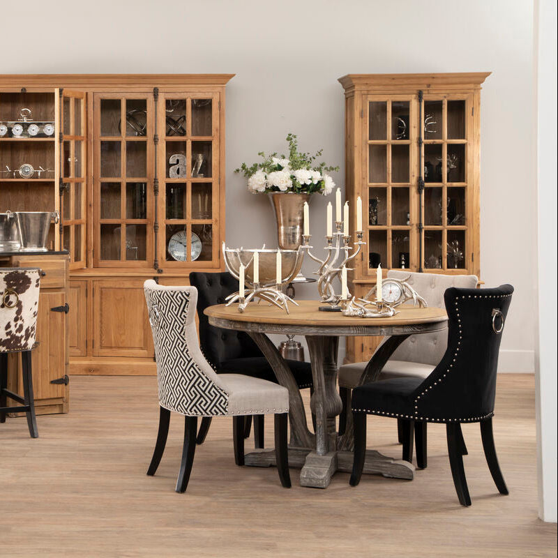 Orsina Regents Park Black Cotton Velvet Dining Chair – Modern Luxury