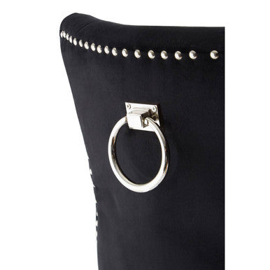 Orsina Regents Park Black Cotton Velvet Dining Chair – Modern Luxury