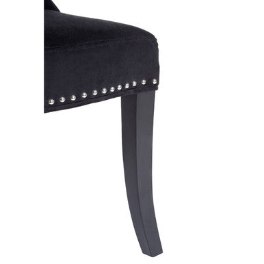 Orsina Regents Park Black Cotton Velvet Dining Chair – Modern Luxury