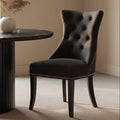 Orsina Regents Park Black Cotton Velvet Dining Chair – Modern Luxury