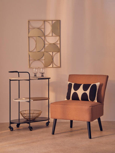 Orsina Stockholm Terracotta Fabric Accent Chair – Armless Modern Design