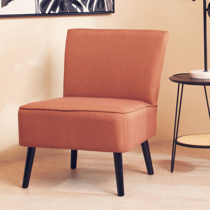 Orsina Stockholm Terracotta Fabric Accent Chair – Armless Modern Design