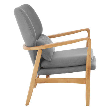 Orsina Stockholm Grey Accent Chair | Mid-Century Birchwood Armchair