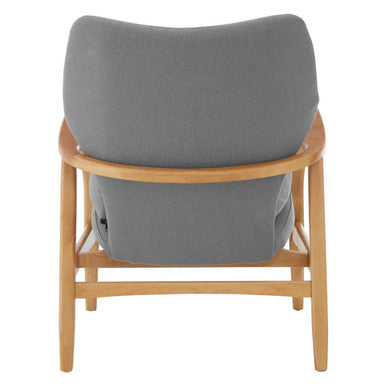 Orsina Stockholm Grey Accent Chair | Mid-Century Birchwood Armchair