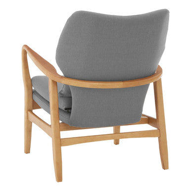 Orsina Stockholm Grey Accent Chair | Mid-Century Birchwood Armchair
