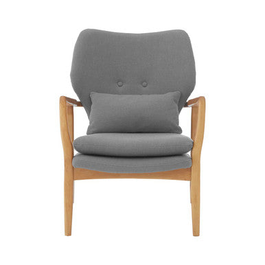 Orsina Stockholm Grey Accent Chair | Mid-Century Birchwood Armchair