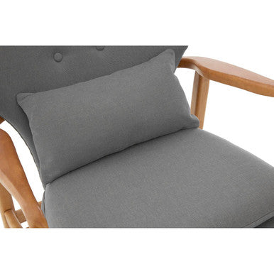 Orsina Stockholm Grey Accent Chair | Mid-Century Birchwood Armchair