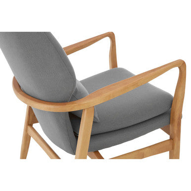 Orsina Stockholm Grey Accent Chair | Mid-Century Birchwood Armchair