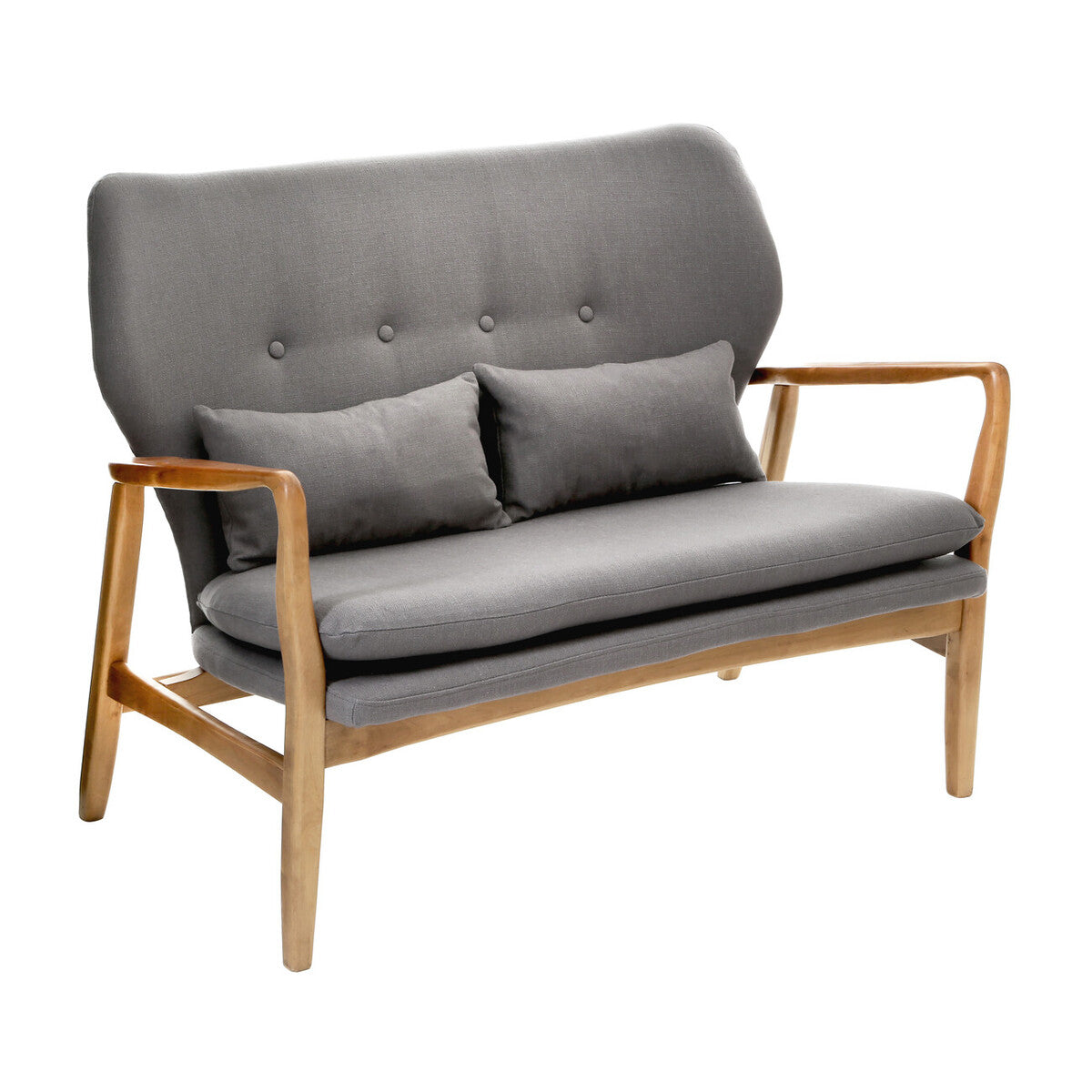 Orsina Stockholm 2-Seater Grey Sofa | Birchwood Frame Nordic Couch