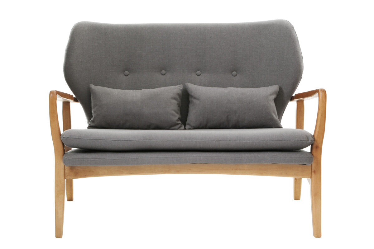 Orsina Stockholm 2-Seater Grey Sofa | Birchwood Frame Nordic Couch