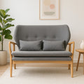 Orsina Stockholm 2-Seater Grey Sofa | Birchwood Frame Nordic Couch