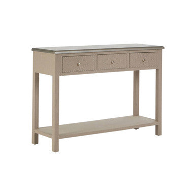 Orsina Manhattan 3-Drawer Console Table – Silver Top Wooden Hallway Desk
