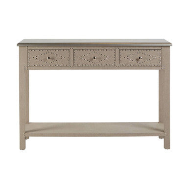 Orsina Manhattan 3-Drawer Console Table – Silver Top Wooden Hallway Desk