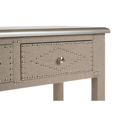 Orsina Manhattan 3-Drawer Console Table – Silver Top Wooden Hallway Desk