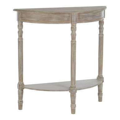 Orsina Heritage Half Moon Console Table – Natural Wood Entryway Table