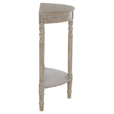Orsina Heritage Half Moon Console Table – Natural Wood Entryway Table