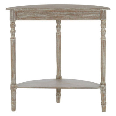 Orsina Heritage Half Moon Console Table – Natural Wood Entryway Table