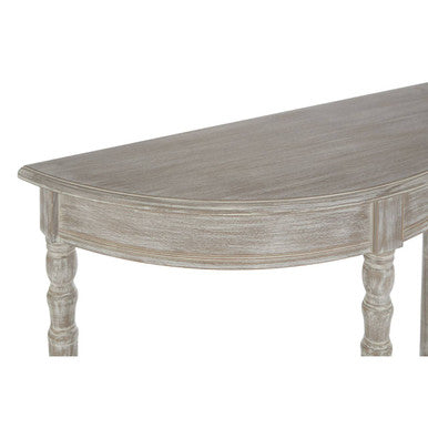 Orsina Heritage Half Moon Console Table – Natural Wood Entryway Table
