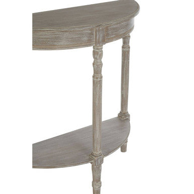 Orsina Heritage Half Moon Console Table – Natural Wood Entryway Table