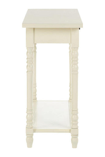 Orsina Heritage Ivory Console Table – 2-Drawer Wood Entryway Table