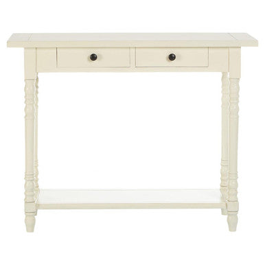 Orsina Heritage Ivory Console Table – 2-Drawer Wood Entryway Table
