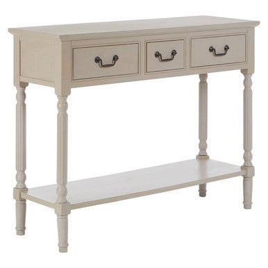 Orsina Heritage 3-Drawer Console Table – Grey Wood Entryway Storage