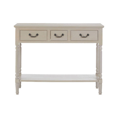 Orsina Heritage 3-Drawer Console Table – Grey Wood Entryway Storage