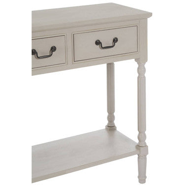 Orsina Heritage 3-Drawer Console Table – Grey Wood Entryway Storage