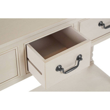 Orsina Heritage 3-Drawer Console Table – Grey Wood Entryway Storage