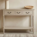 Orsina Heritage 3-Drawer Console Table – Grey Wood Entryway Storage
