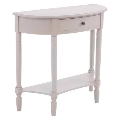 Orsina Heritage Grey Putty Wood Console Table with Drawer and Shelf