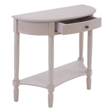 Orsina Heritage Grey Putty Wood Console Table with Drawer and Shelf