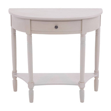 Orsina Heritage Grey Putty Wood Console Table with Drawer and Shelf