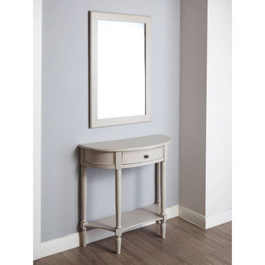 Orsina Heritage Grey Putty Wood Console Table with Drawer and Shelf